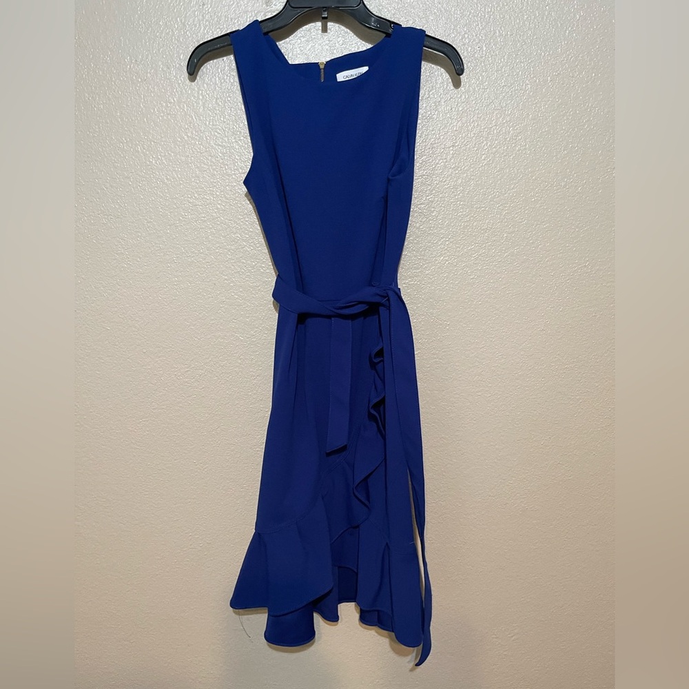 Calvin Klein Royal Blue Asymmetrical Dress